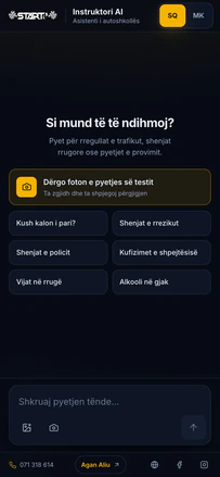 Instruktori AI: Albanian interface, mobile