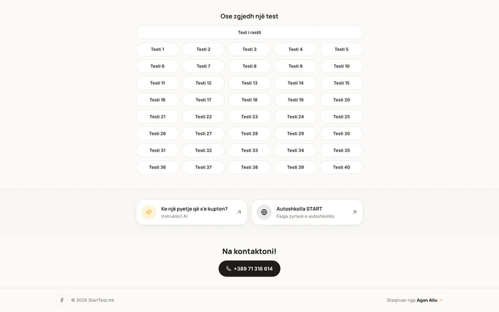 Test-Start: Test picker: numbered tests or a random one